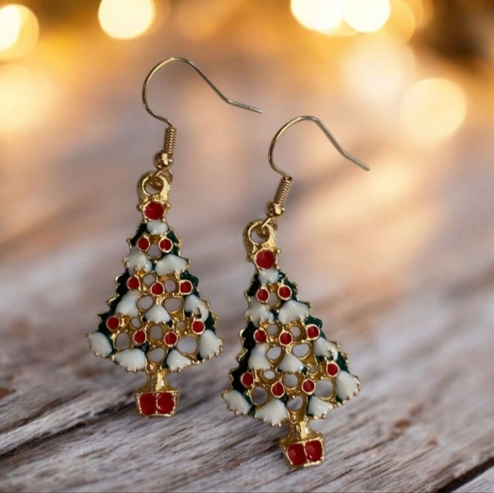Christmas Tree Dangle Earrings